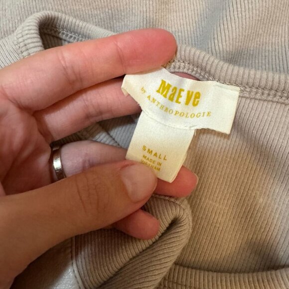 ✨ Maeve by Anthropologie Taupe Long Sleeve Top ✨ - Picture 4 of 5